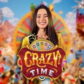 Crazy Time slot logo by Evolution at Claps CasinoCrazy Time